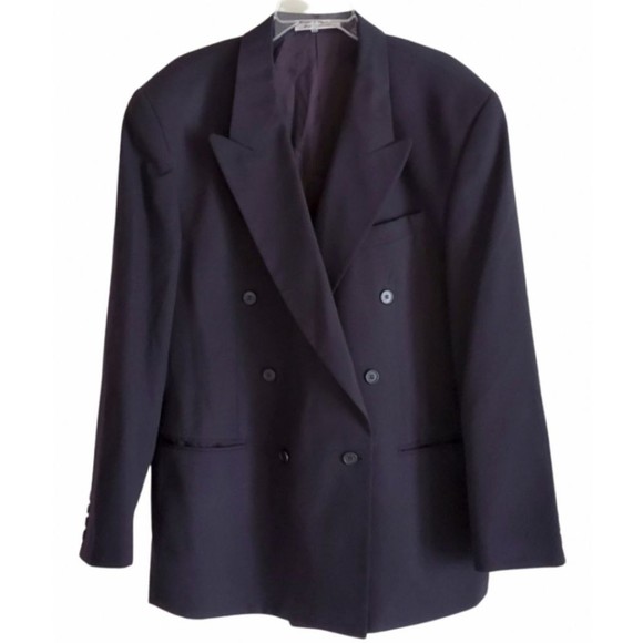 EUC Stefano Ricci Mens Wool Blazer Dress Suit Jacket Coat Lined Size IT 56 Black